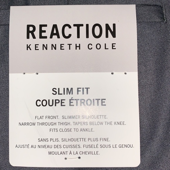 Kenneth Cole reaction slim fit flat front narrow through the thigh size 34 waist - Picture 7 of 13